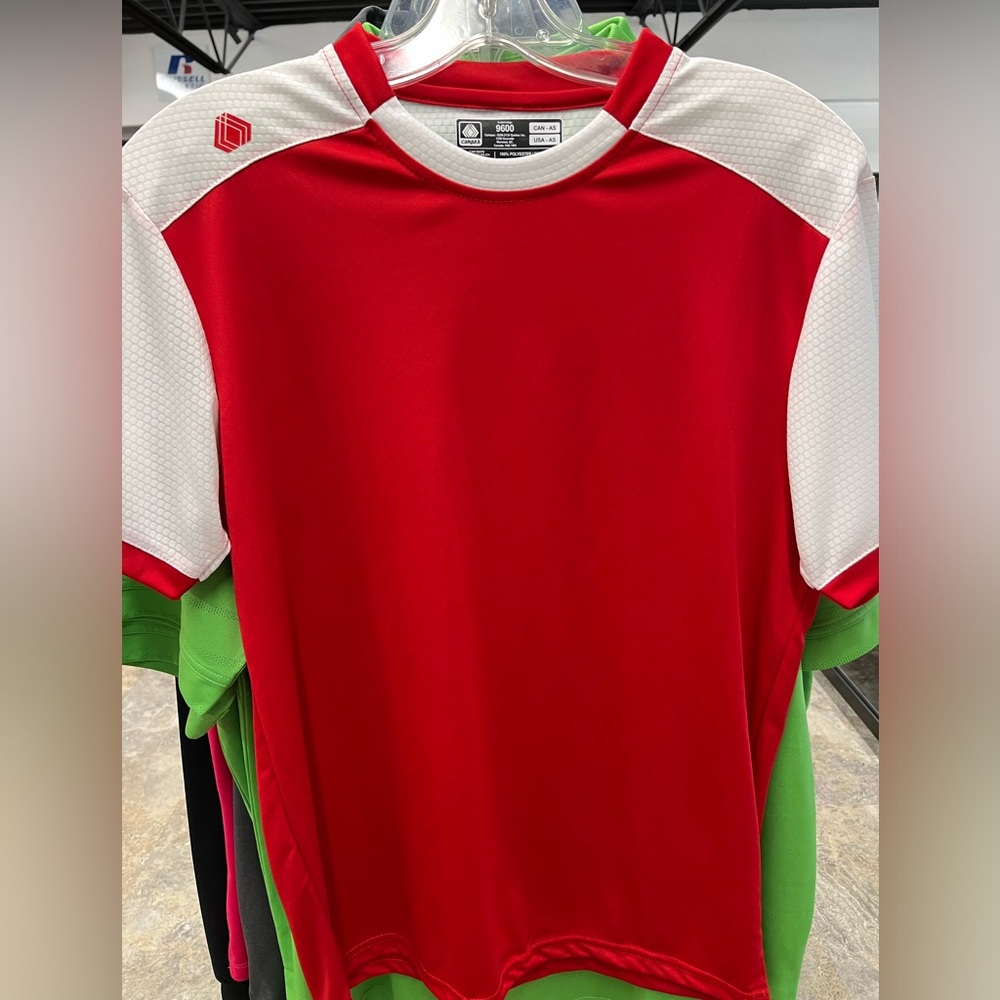 Campea men’s tech material soccer jersey red/white